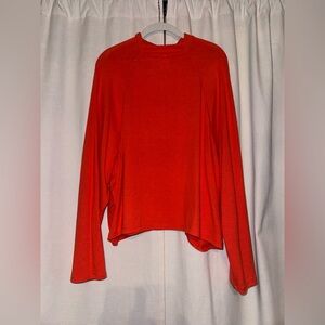 H&M Bright Red Long Sleeve Pullover Sweatshirt